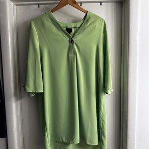 Light Green V-Neck Blouse